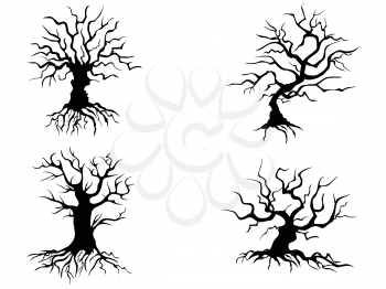 isolated halloween trees from white background