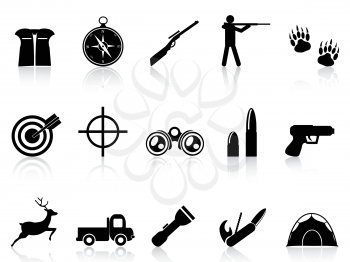 isolated hunting icons set from white background
