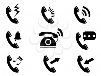 isolated phone ring icons from white background