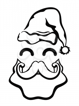 isolated symbol of Santa Claus face on white background 