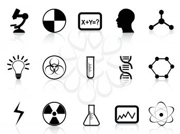 isolated black science symbols from white background