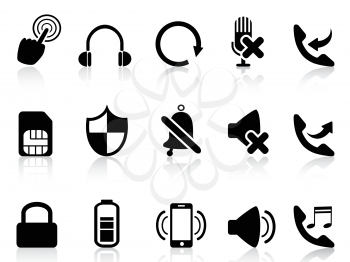 isolated simple mobile icons from white background