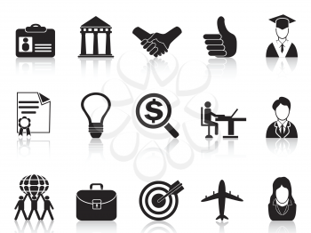 Royalty Free Clipart Image of Black Business Icons