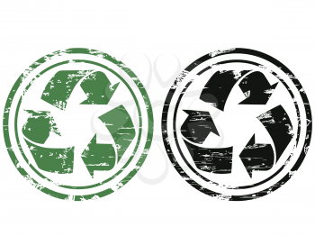 Royalty Free Clipart Image of Recycling Stamps
