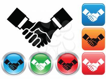 Royalty Free Clipart Image of Handshake Buttons