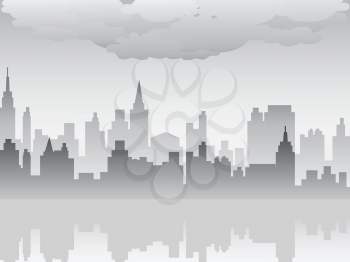 Royalty Free Clipart Image of a City Skyline