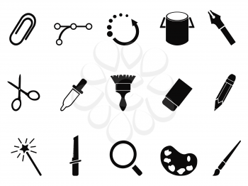 isolated graphic design tools icon set from white background