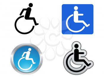 isolated four disability symbol on white background
