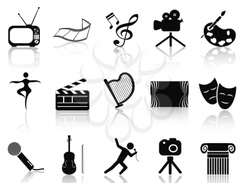 isolated black art concept icons set from white background