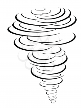 isolated black tornado symbol from white background