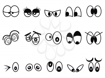isolated cartoon Expressional eyes icon set from white background