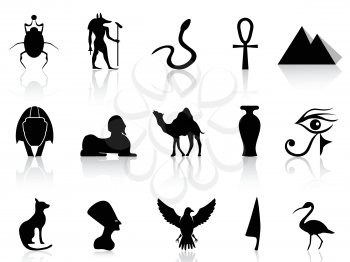 isolated Egyptian Icon Set from white background 