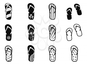 isolated Flip flops icons set from white background