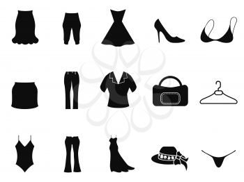 isolated black woman fashion icons set from white background