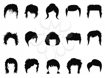isolated collection of men and women hair styling from white background 