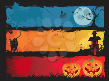 the background of halloween banner set for halloween design