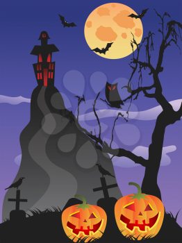 spooky Halloween background with Halloween related themes for Halloween holiday