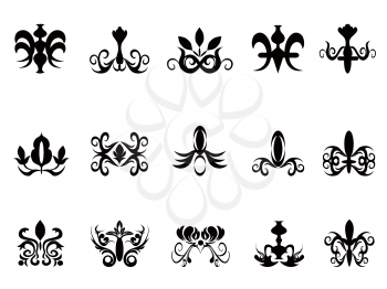 isolated floral Ornamental design elements icon from white background