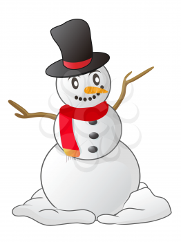 a isolated happy snowman for holiday coming