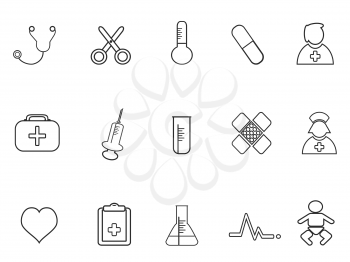 isolated simple medical outline icon from white background