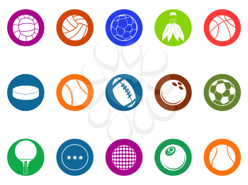 isolated ball button icons set from white background