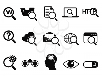 isolated searching icons set from white background