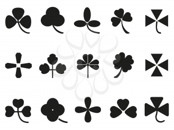 isolated clover leaf icons set frmo white background