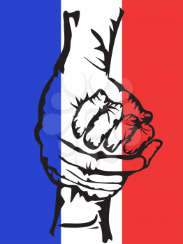 the background of hands holding solidarity france 