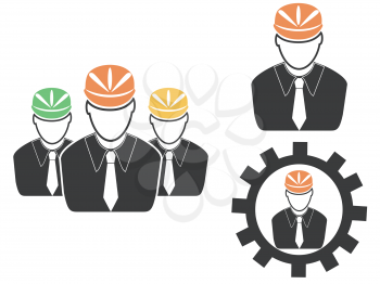 the set of engineer head icons