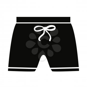 isolated simple black swim shorts icon on white background