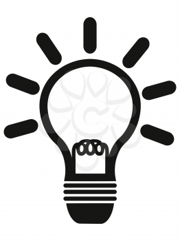 isolated simple lightbulb icon from white background