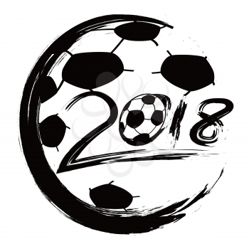 isolated black World Cup 2018 soccer circle logo vector from white background