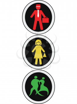 isolated people traffic light design on white background 