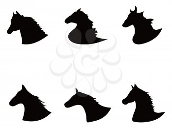 isolated horse head Silhouette icon from white background