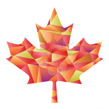 isolated the desiogn of polygon autumn maple leaf on white background