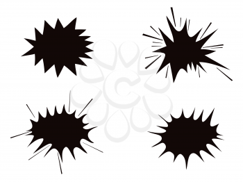 isolated Black Comic Bubble Shapes icons Vector from white background