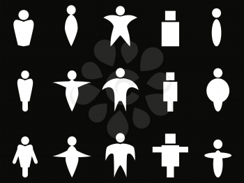 isolated abstract white people symbol from black background