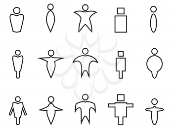 isolated abstract people linear icons from white background