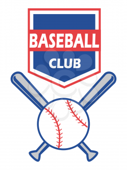 isolated the design of baseball badge on white background