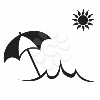 isolated simple Sun Summer Umbrella Beach icon from white background