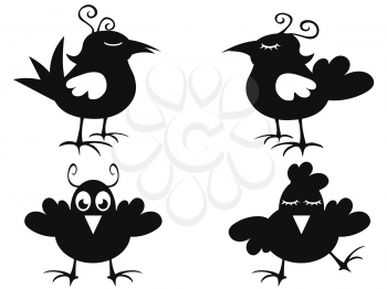 isolated funny black bird icon from white background
