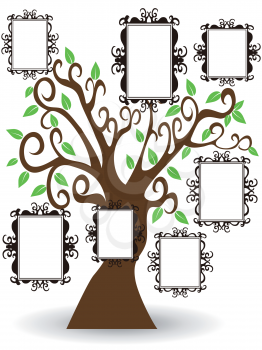 isolated pictures frame tree on white background