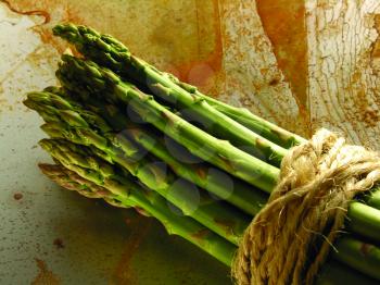 Royalty Free Photo of Asparagus Tied With Cord
