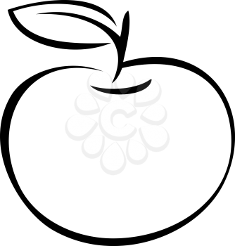 Royalty Free Clipart Image of an Apple Outline