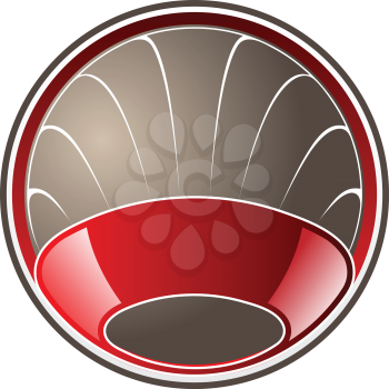 Royalty Free Clipart Image of a Badge With a Red Accent