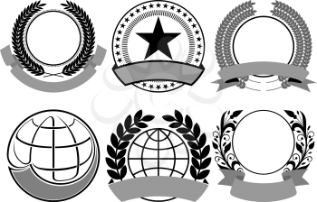 Royalty Free Clipart Image of a Set of Crests