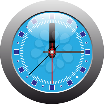 Royalty Free Clipart Image of a Clock With a Silver Frame