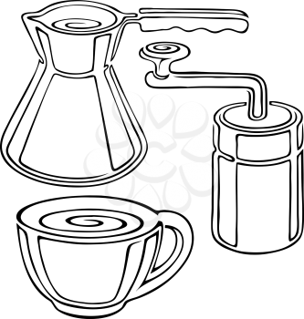 Royalty Free Clipart Image of Coffee Objects