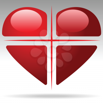 Royalty Free Clipart Image of a Split Heart