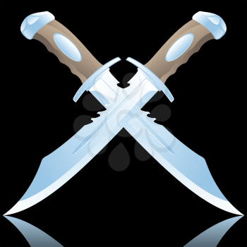 Royalty Free Clipart Image of Crossed Daggers